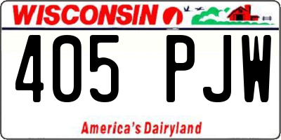 WI license plate 405PJW