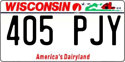 WI license plate 405PJY