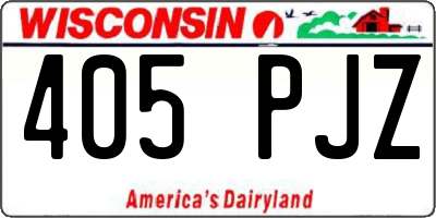 WI license plate 405PJZ