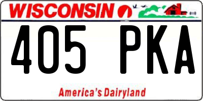 WI license plate 405PKA