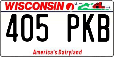 WI license plate 405PKB