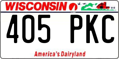 WI license plate 405PKC