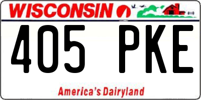 WI license plate 405PKE