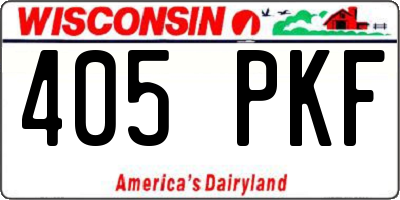 WI license plate 405PKF