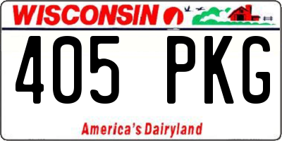 WI license plate 405PKG