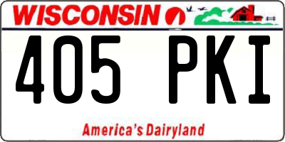 WI license plate 405PKI