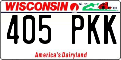 WI license plate 405PKK