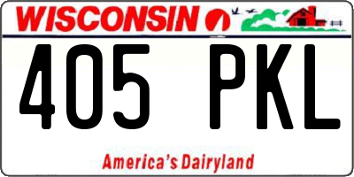 WI license plate 405PKL