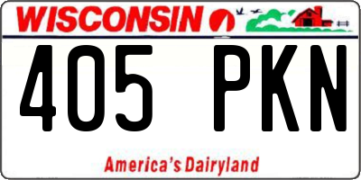 WI license plate 405PKN