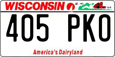 WI license plate 405PKO