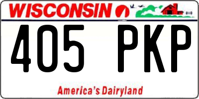 WI license plate 405PKP