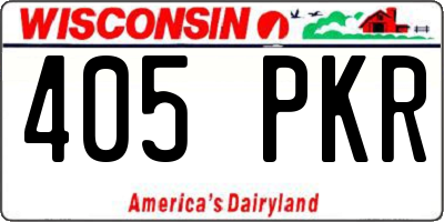 WI license plate 405PKR