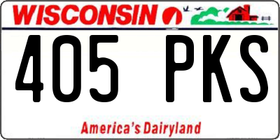 WI license plate 405PKS