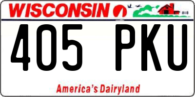WI license plate 405PKU