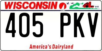WI license plate 405PKV