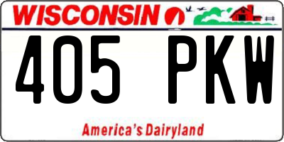 WI license plate 405PKW