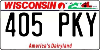 WI license plate 405PKY