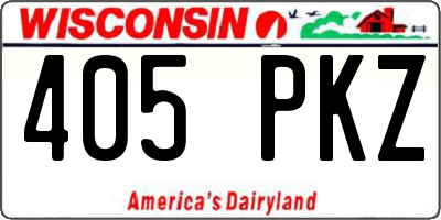 WI license plate 405PKZ