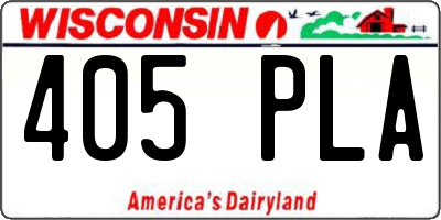 WI license plate 405PLA