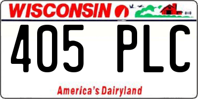 WI license plate 405PLC