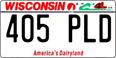 WI license plate 405PLD