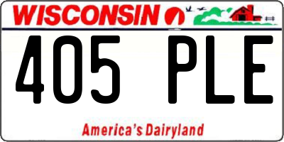 WI license plate 405PLE