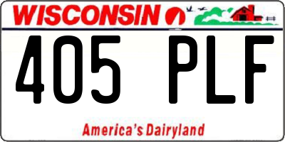 WI license plate 405PLF