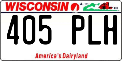 WI license plate 405PLH