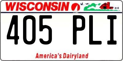 WI license plate 405PLI