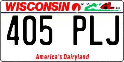 WI license plate 405PLJ