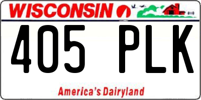 WI license plate 405PLK