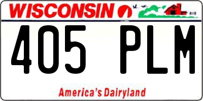 WI license plate 405PLM