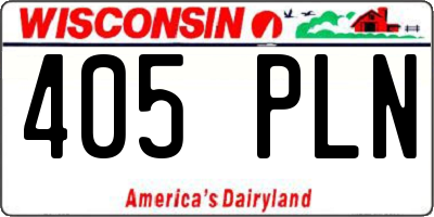 WI license plate 405PLN