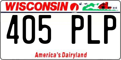 WI license plate 405PLP