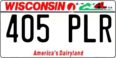 WI license plate 405PLR