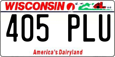 WI license plate 405PLU