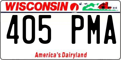 WI license plate 405PMA