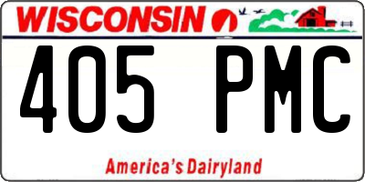 WI license plate 405PMC