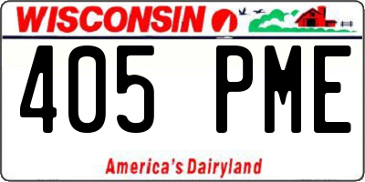 WI license plate 405PME