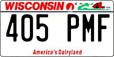WI license plate 405PMF