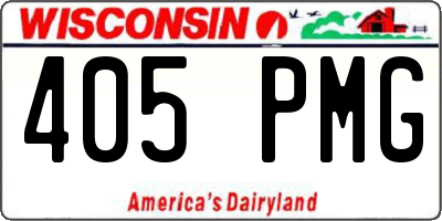 WI license plate 405PMG