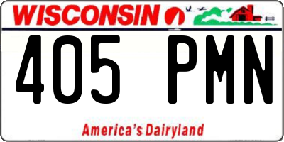 WI license plate 405PMN