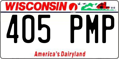 WI license plate 405PMP
