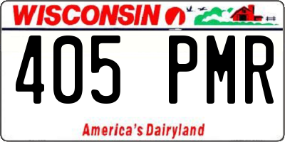 WI license plate 405PMR