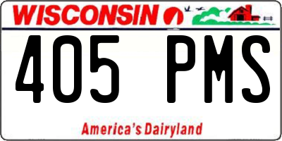 WI license plate 405PMS