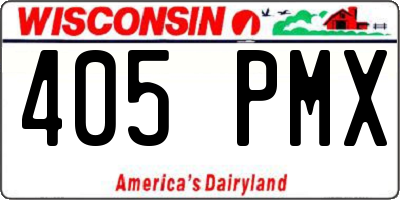 WI license plate 405PMX