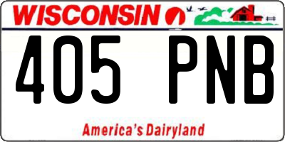 WI license plate 405PNB