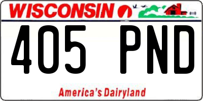WI license plate 405PND