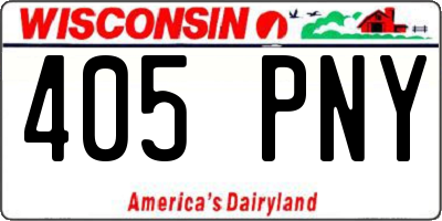 WI license plate 405PNY