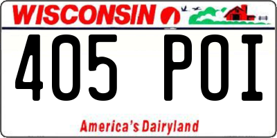 WI license plate 405POI